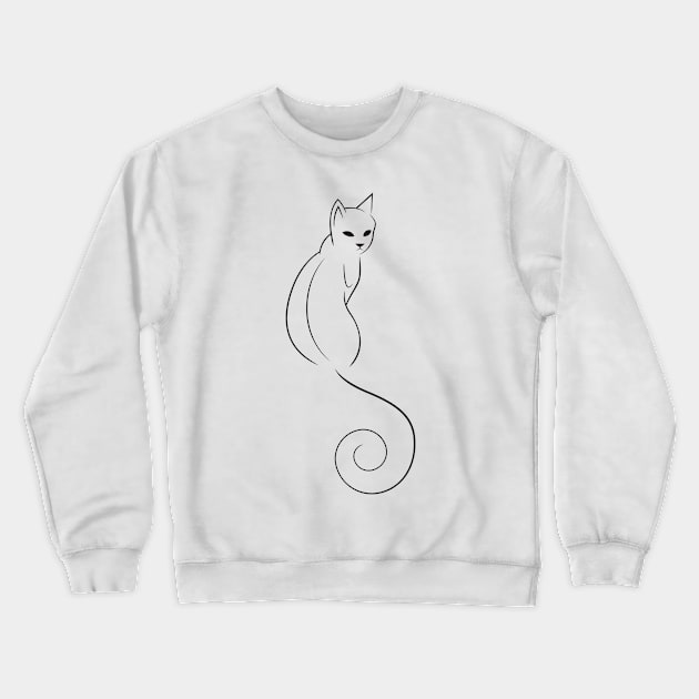 Cat Lineart Crewneck Sweatshirt by Woah_Jonny